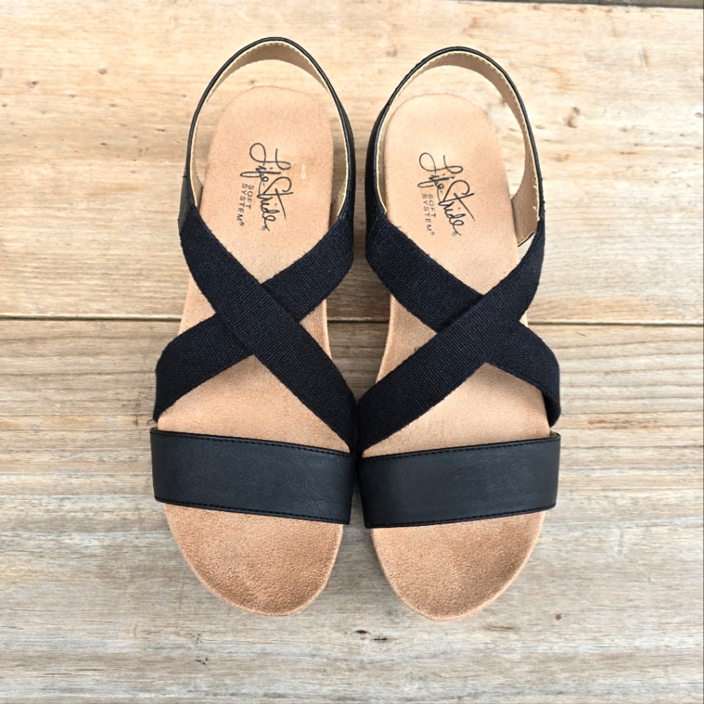 Life Stride NEW Mexico Modern Coastal Minimalist Cork Wedge Comfort Sandal 7M - Picture 8 of 16